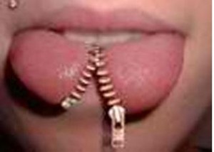 Zipper Piercing on Tongue